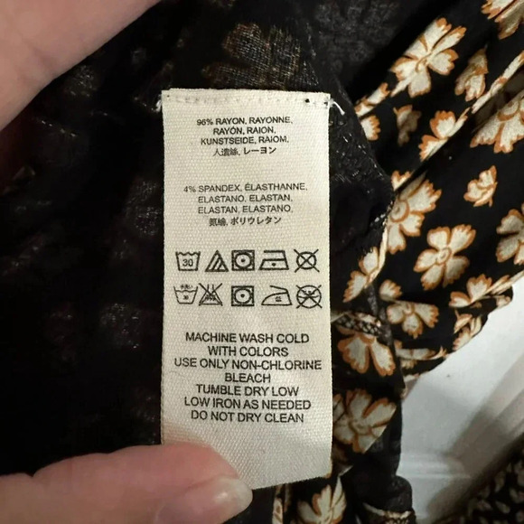 Free People Dress Pradera Floral Wrap Mini Dress Tie Waist Black Size XS - Picture 6 of 7